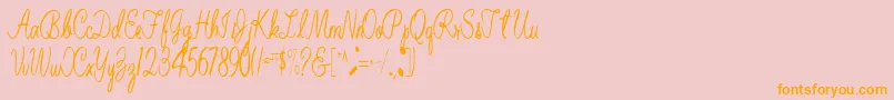 BelindaRegular Font – Orange Fonts on Pink Background