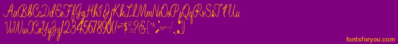 BelindaRegular Font – Orange Fonts on Purple Background