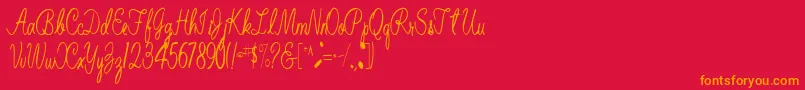 BelindaRegular Font – Orange Fonts on Red Background