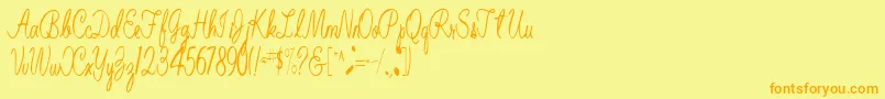 BelindaRegular Font – Orange Fonts on Yellow Background