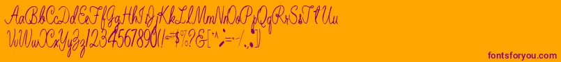 BelindaRegular Font – Purple Fonts on Orange Background