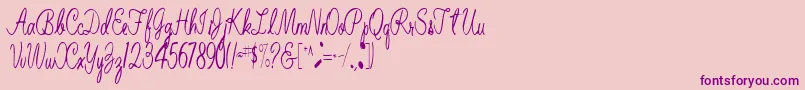 BelindaRegular Font – Purple Fonts on Pink Background