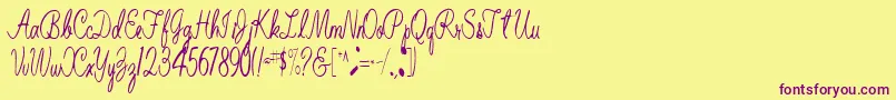 BelindaRegular Font – Purple Fonts on Yellow Background