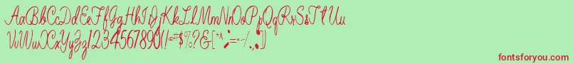 BelindaRegular Font – Red Fonts on Green Background