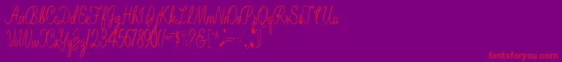 BelindaRegular Font – Red Fonts on Purple Background