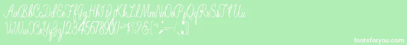 BelindaRegular Font – White Fonts on Green Background