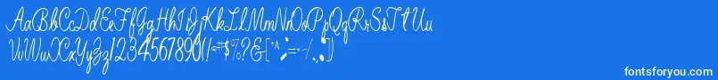 BelindaRegular Font – Yellow Fonts on Blue Background