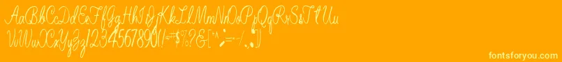 BelindaRegular Font – Yellow Fonts on Orange Background