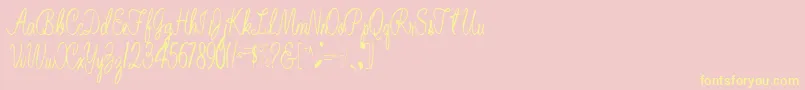 BelindaRegular Font – Yellow Fonts on Pink Background