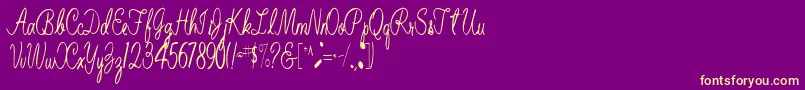 BelindaRegular Font – Yellow Fonts on Purple Background