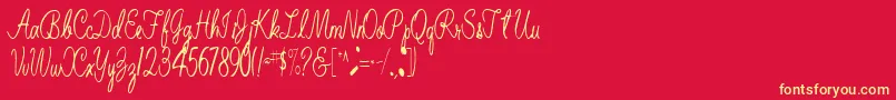 BelindaRegular Font – Yellow Fonts on Red Background