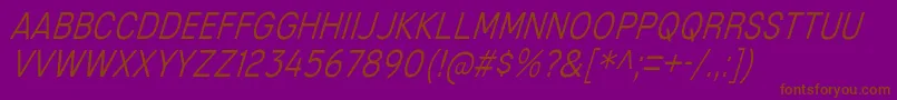 MixolydianTitlingLtIt-fontti – ruskeat fontit violetilla taustalla