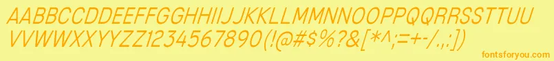 MixolydianTitlingLtIt Font – Orange Fonts on Yellow Background