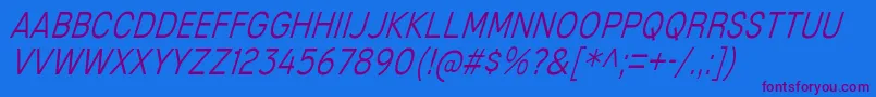 MixolydianTitlingLtIt Font – Purple Fonts on Blue Background