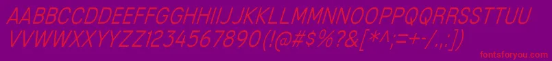 MixolydianTitlingLtIt Font – Red Fonts on Purple Background