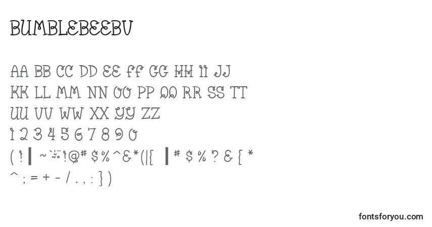 Шрифт BumbleBeeBv – алфавит, цифры, специальные символы
