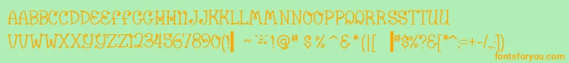 BumbleBeeBv Font – Orange Fonts on Green Background