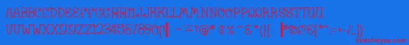 BumbleBeeBv Font – Red Fonts on Blue Background
