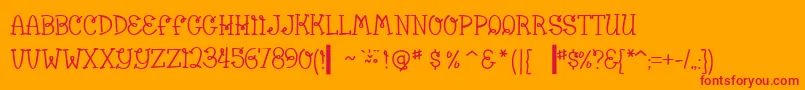 BumbleBeeBv Font – Red Fonts on Orange Background