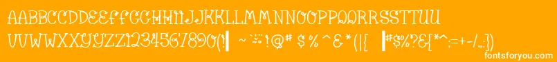 BumbleBeeBv-Schriftart – Weiße Schriften auf orangefarbenem Hintergrund