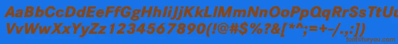 CorporateSW10XboldItalic Font – Brown Fonts on Blue Background