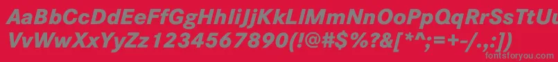 CorporateSW10XboldItalic Font – Gray Fonts on Red Background