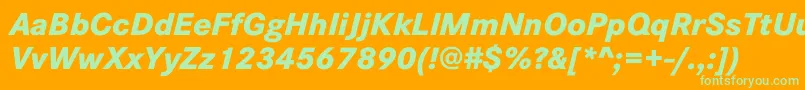 CorporateSW10XboldItalic Font – Green Fonts on Orange Background