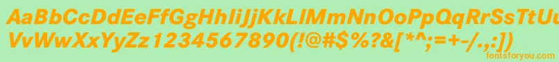 CorporateSW10XboldItalic Font – Orange Fonts on Green Background