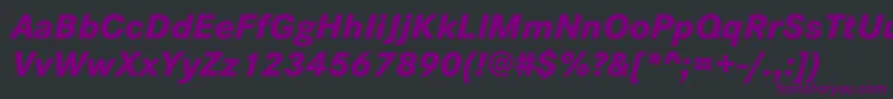 Czcionka CorporateSW10XboldItalic – fioletowe czcionki na czarnym tle