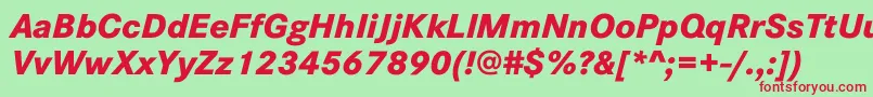 Шрифт CorporateSW10XboldItalic – красные шрифты на зелёном фоне