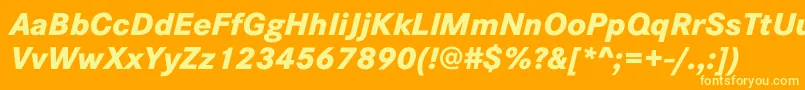 CorporateSW10XboldItalic Font – Yellow Fonts on Orange Background