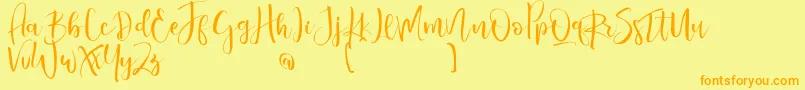 ValairyaPersonalUse Font – Orange Fonts on Yellow Background