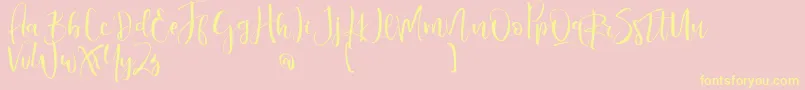 ValairyaPersonalUse-Schriftart – Gelbe Schriften auf rosa Hintergrund