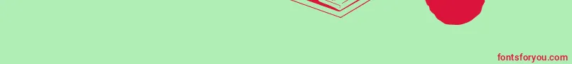 FenotypeDingsLego3 Font – Red Fonts on Green Background