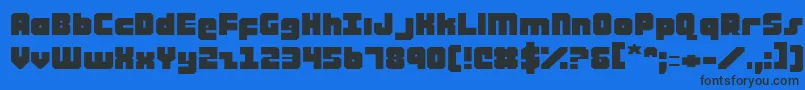 フォントAlphaTaurusExpanded – 黒い文字の青い背景