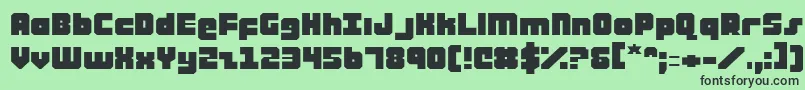 フォントAlphaTaurusExpanded – 緑の背景に黒い文字