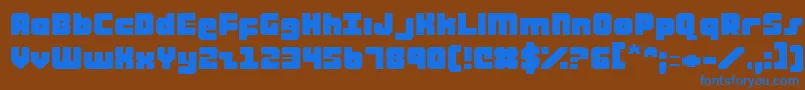フォントAlphaTaurusExpanded – 茶色の背景に青い文字
