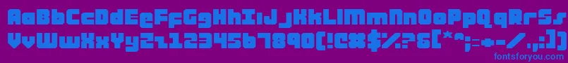 フォントAlphaTaurusExpanded – 紫色の背景に青い文字