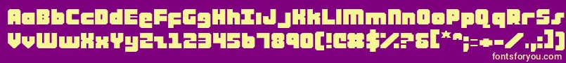 AlphaTaurusExpanded Font – Yellow Fonts on Purple Background