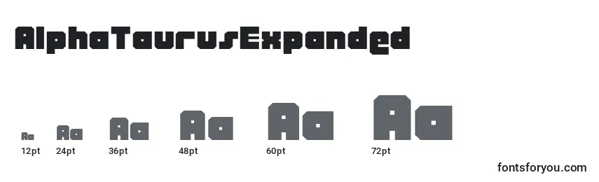AlphaTaurusExpanded Font Sizes