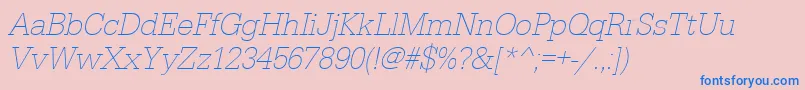 UrwegyptiennetextlignarOblique Font – Blue Fonts on Pink Background