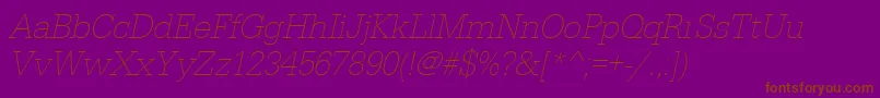 UrwegyptiennetextlignarOblique-fontti – ruskeat fontit violetilla taustalla