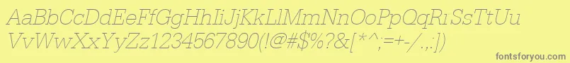 UrwegyptiennetextlignarOblique Font – Gray Fonts on Yellow Background