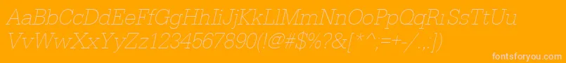 UrwegyptiennetextlignarOblique Font – Pink Fonts on Orange Background