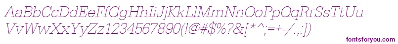 UrwegyptiennetextlignarOblique Font – Purple Fonts on White Background