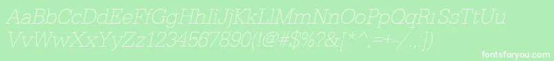 UrwegyptiennetextlignarOblique Font – White Fonts on Green Background