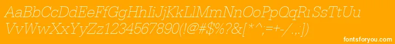 UrwegyptiennetextlignarOblique Font – White Fonts on Orange Background