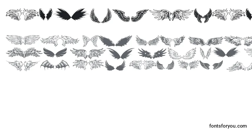 A fonte WingsOfWindTfb – alfabeto, números, caracteres especiais