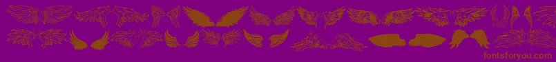 Fonte WingsOfWindTfb – fontes marrons em um fundo roxo