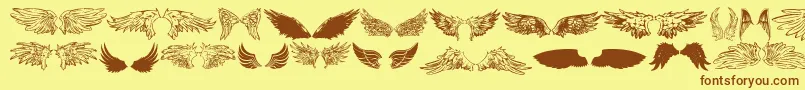 WingsOfWindTfb Font – Brown Fonts on Yellow Background